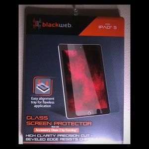 Black web I pad Gen 5 glass shield